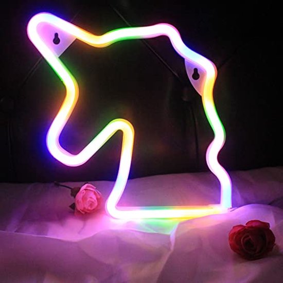 Kleurrijk Neon Eenhoorn Nachtlampje voor Decoratie van Merkloos