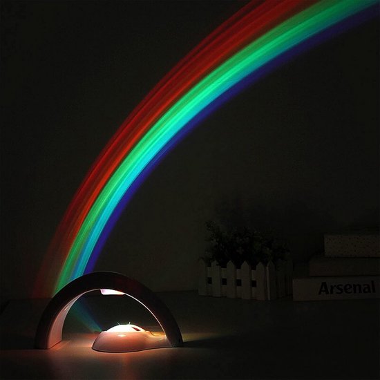 Kleurrijke Regenboog Projector Nachtlampje USB Oplaadbaar Slaapkamer Sfeerlicht van Merkloos
