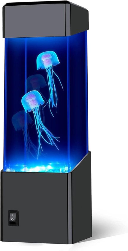 Kleurveranderende LED Kwallenlamp – Realistische Siliconen Kwallen En Betoverend Aquariumeffect – USB Of 3 AA-Batterijen – Rustgevende Sfeerverlichting – 70 x 70 x 230 mm – Cadeau Voor Kinderen En Volwassenen