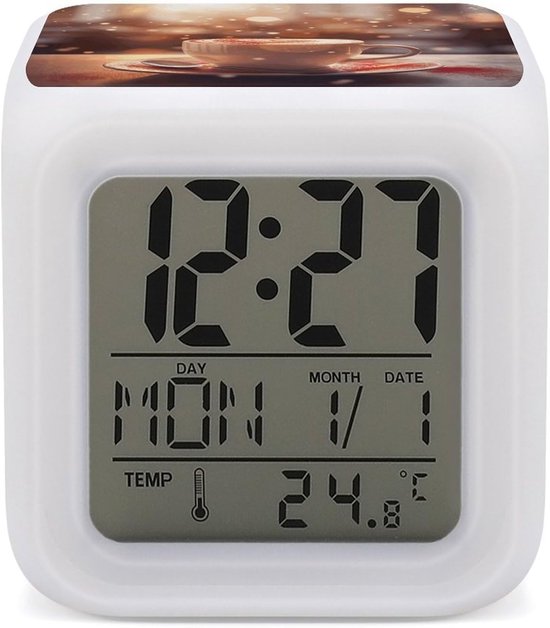Kleurveranderende Wekker - Digitale Klok Slaaptraining Klok - Ruimte Verlichten - 7 Kleuren Licht - 3.1 Inch - Stijl