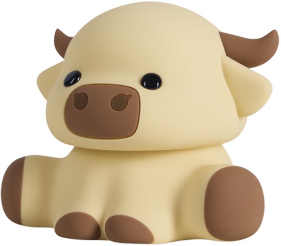 Koe Nachtlampje voor Kinderen - Siliconen LED Bedlampje, Oplaadbaar, Touch, 3 Dimbare Niveaus, 30 min Timer - Kinderkamer Cadeau