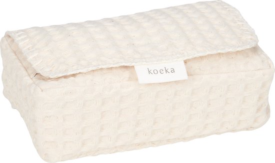 Koeka hoes voor babydoekjes wafel Antwerp natural 12x20x6