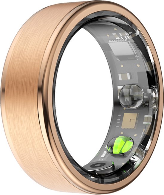 Kuno Ring 1 - Slimme ring - Smart Wearable - Health Ring - Slaap Tracker - Hartslagmeter - Stappenteller - Fitness en Activiteiten Tracker - Calorieen Bijhouden - Geen Abbonement - Waterdicht - voor Mannen en Vrouwen - Goud - Maat #11