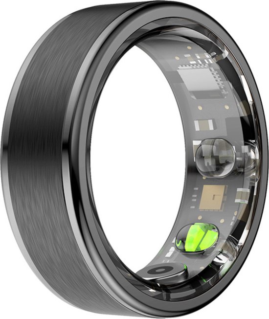Kuno Ring 1 - Slimme ring - Smart Wearable - Health Ring - Slaap Tracker - Hartslagmeter - Stappenteller - Fitness en Activiteiten Tracker - Calorieen Bijhouden - Geen Abbonement - Waterdicht - voor Mannen en Vrouwen - Zwart - Maat #12