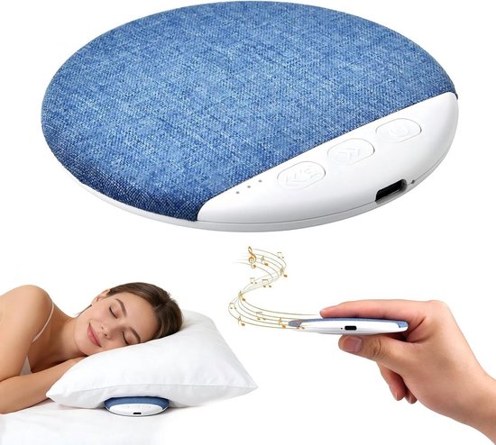 Kussenluidspreker Bluetooth - Slaap Luidspreker - Ontspannen Slapen - Ultradun & Discreet - 10 x 10 x 30 mm - Blauw