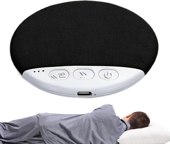 Kussenluidspreker - Draadloze speaker - Rustig slapen - Botgeleidingstechnologie - 96x96x11 cm - Zwart
