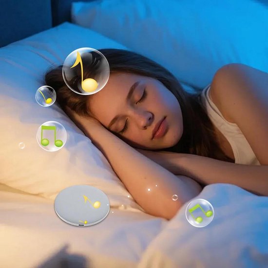 Kussenluidspreker - Geluidsapparaat White Noise Machine - Verbeterde Slaap - Natuurlijk Geluidsveld - 10 x 123 x 10 millimeter - Mistgrijs