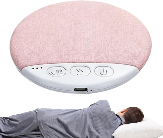 Kussenluidspreker - Slaapkoptelefoon - Rustig Slapen - Botgeleidingstechnologie - 96 x 96 x 11 cm - Roze