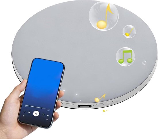 Kussenluidspreker - Slaapspeaker Geluidsapparaat - Verbeterde Slaap - Geïntegreerde White Noise - 10 x 123 x 10 mm - Mistgrijs