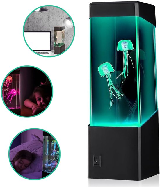 Kwallenlamp - Kleur Veranderende Sfeerlamp - USB Kwallen Lavalamp - Nachtlampje Voor Desktop - Ideaal Voor Kinderen