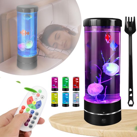 Kwallenlamp, Sfeerlamp Met Kwallen-Aquarium, 17 Kleurmodi, Met Realistisch Zwevend Effect, Cadeaus Voor Kinderen. van Buyya