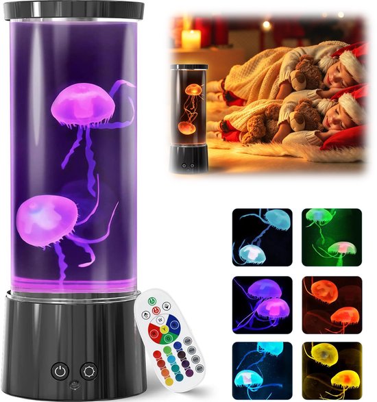 Kwallenlavalamp - Aquarium Sensorische Lamp Voor Kinderen - Op Afstand Bedienbare USB-Tafellamp - Kwallenlamp