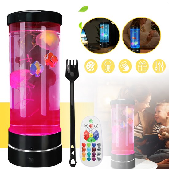 Kwallenlavalamp, Sfeerlamp Met 17 Kleuren, Decoratieve Sfeerverlichting, Levendig Visueel Effect Van Kwallen. van RUPINUS