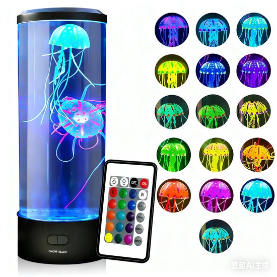 Kwalletjes, 16 kleuren om uit te kiezen, 4 modi voor realistische kwalletjes aquaria, automatische sluiting, afstandsbediening elektrische kwalletjes LED nachtlampje, koud licht voor thuis decoratie van HYsd