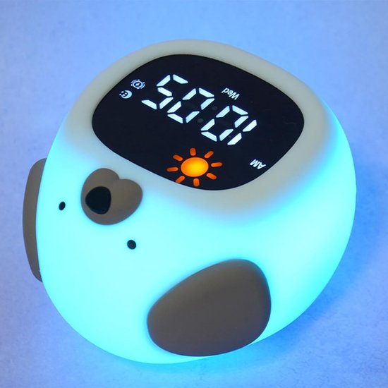 La Aster Slaaptrainer Hond - Kinderen met Nachtlampje en Wekker – Wake-up Light – White Noise – Oplaadbaar – Slaapcoach Baby en Peuter van Merkloos