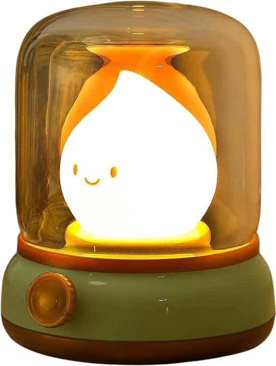 Lachende Nachtlampje - dimbaar met led - Lange Werktijd - kindvriendelijk Design - Dimbaar en USB oplaadbaar - LED - Timer - Schattig ontwerp - Kraamcadeau - Kinder en babykamer sfeer verlichting van Merkloos