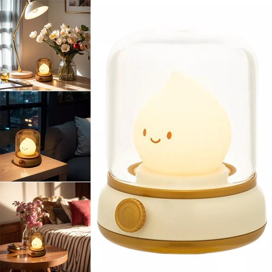 Lachende Nachtlampje - Dimbaar met LED - Lange werktijd - Kindvriendelijk ontwerp - Dimbaar, USB-oplaadbaar - LED - Timer - Schattig ontwerp van Merkloos