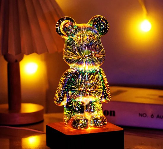 Lamp beer met vuurwerkeffect - Nachtlampje kinderen - Kinderlampje - 3D lamp LED tafellamp van Trio Leuchten