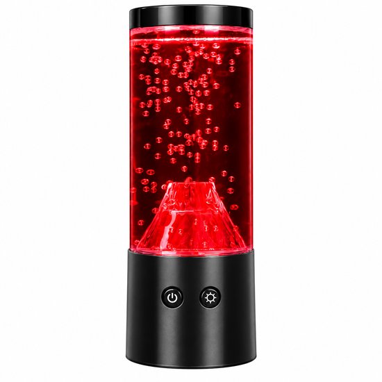 Lamp in de vorm van een vulkaan – Met vulkaanuitbarstingseffect – Creatieve decoratieve sfeerverlichting – Geruisloos LED-nachtlampje voor op tafel – Kleurveranderend (7 kleuren) – Geschikt voor binnen, Kerstmis, slaapkamers en kantoren – Zwart