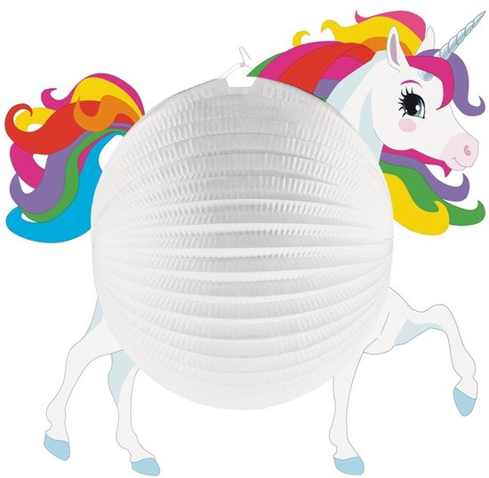 Lampion Eenhoorn - D25 cm - rond - karton - sint maarten - 11 november van Amscan
