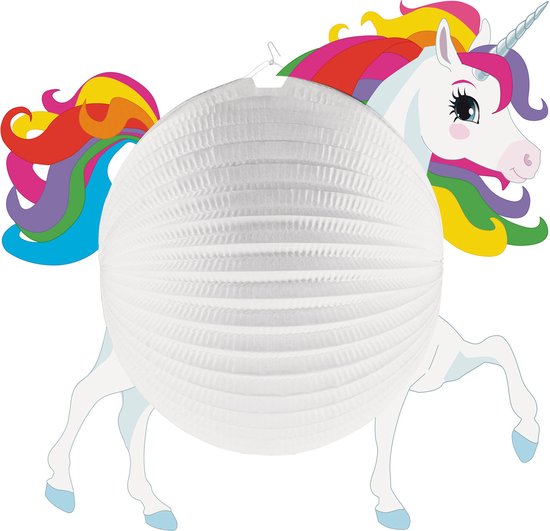 Lampion Eenhoorn regenboog Bol - 25cm