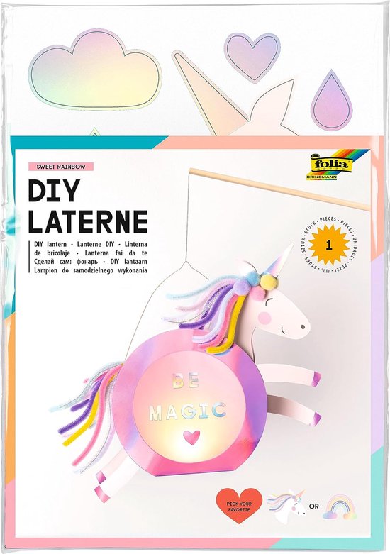 Lampion Knutselset - Maak Je Eigen - Feestelijke Decoratie - Twee Ontwerpen - 33 x 23 cm - Regenboog