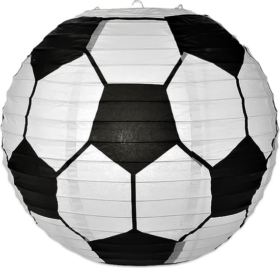 Lampion - Sint Maarten - Lampionstokje - Lichtje - Voetbal - Treklampion - Papier - Kind - Wit - Versiering - 1 Stuk