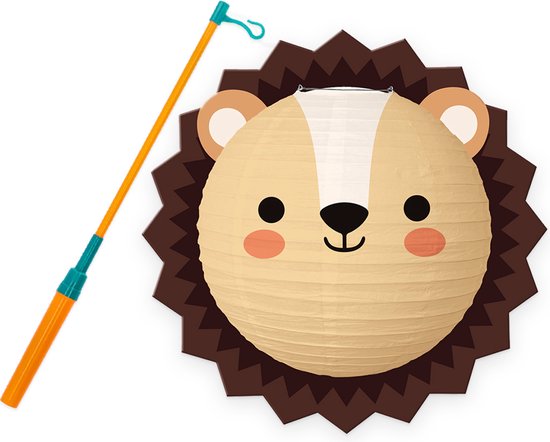 Lampion - Sint Maarten - Lampionstokje - Met Lichtje - Dieren - Treklampion - Papier - Kind - Wit - Versiering - 1 Stuk
