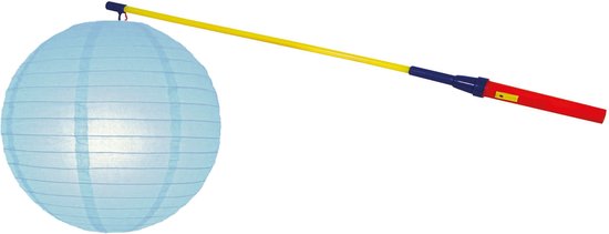 Lampionstokje 50 cm - met lampion - licht blauw - D25 cm - Sint Maarten