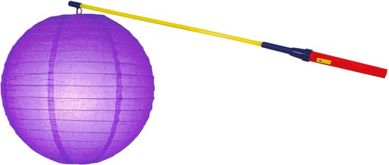 Lampionstokje 50 cm - met lampion - paars - D25 cm - Sint Maarten