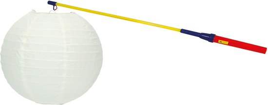 Lampionstokje 50 cm - met lampion - wit - D25 cm - Sint Maarten