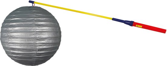 Lampionstokje 50 cm - met lampion - zilver - D25 cm - Sint Maarten