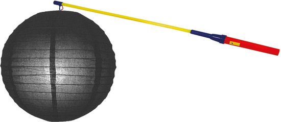 Lampionstokje 50 cm - met lampion - zwart - D25 cm - Sint Maarten