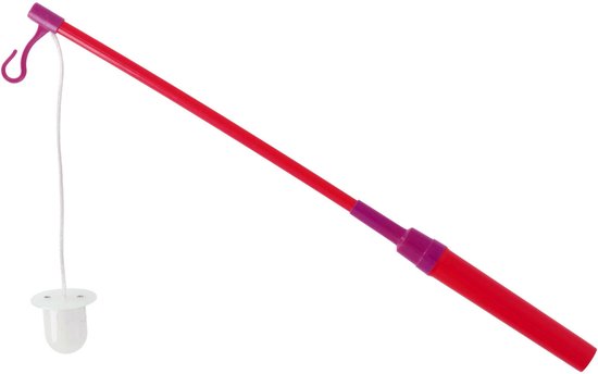 Lampionstokje - met LED lichtje - incl. batterijen - 40 cm - rood