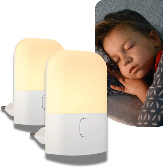 Latium Nachtlampje Stopcontact met Sensor - 2 stuks - Geschikt voor Baby's, Kinderen en Volwassenen van Latium