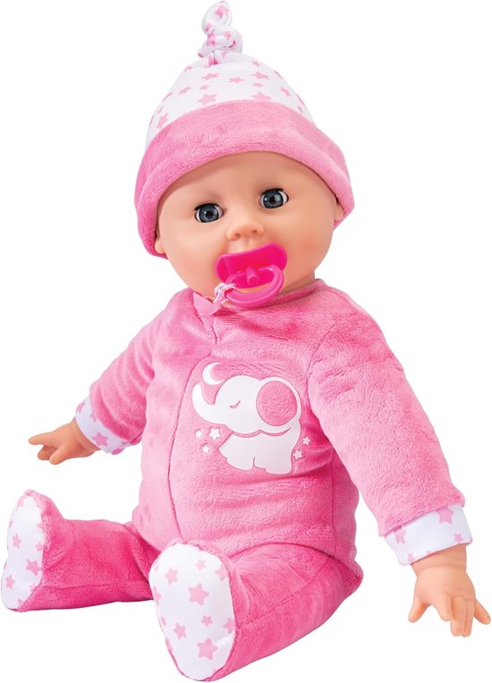 Laura Snoezelbaby 38 cm met Ademhaling Slaapliedje en Babygeluidjes Zacht Lichaam Slapende Ogen 18 Maanden +