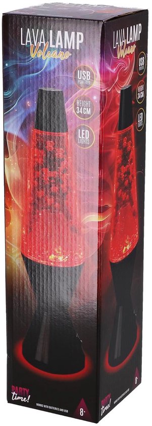 Lava Lamp Vulkaan Zwart/Rood van Fysic