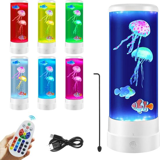 Lavalamp - Sfeerlamp - LED lamp - Nachtlamp - Blauw van Merkloos