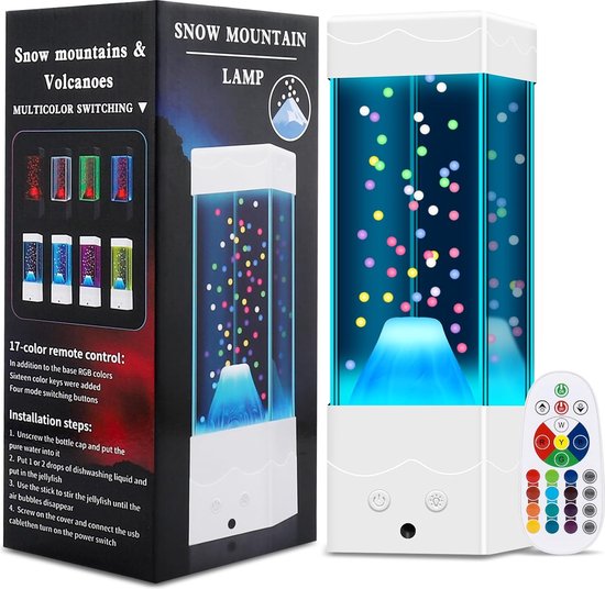 Lavalamp - Sfeerlamp - LED lamp - Nachtlamp - Leeslamp van Monzana