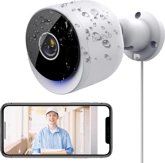 Laxihub O2 WiFi Beveiligingscamera 3MP - Buitencamera - Ultra HD 2K - Nachtvisie - AI Bewegingsdetectie - Alexa & Google - Zonedetectie van Laxihub