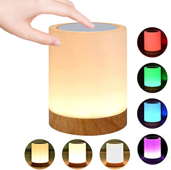 LED-bedlamp, 1 set, bedlamp aanraakbaar met 7 kleurverandering 3 modi USB opladen, camping tafellamp baby-timer -Sfeerverlichting - Bureaulampen - LED-nachtlampjes voor buiten - Kleurrijke nachtlampjes