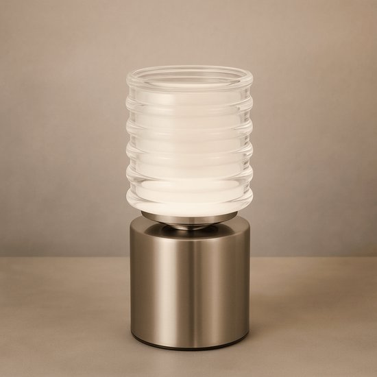 LED Bedlamp, Draadloze Draagbare Aanraakbare Tafellamp met 3 Modi, USB Oplaadbare Magnetische Nachttische Lamp met Timer, Nachtlamp voor Slaapkamer, Babykamer en Camping zilver van Merkloos