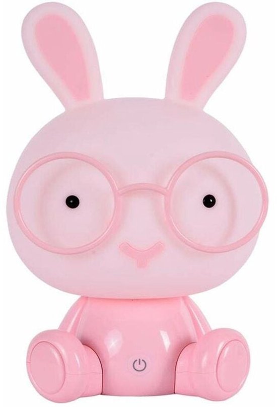 LED Bunny Nachtlampje Theelichtjes voor Kinderen Oogbescherming Noodverlichting Aanraakdecoratie Slaapkamer Nachtkastje Sfeerverlichting, Roze 23cm van Glinrui