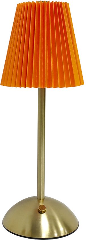 LED-bureaulamp - Kleine geplooide bureaulamp - Minimalistische nachtkastjelamp - Dimbaar - Met lampenkap - Zachte verlichting - Geschikt voor slaapkamers, woonkamers, kantoren, nachtkastjes - Oranje