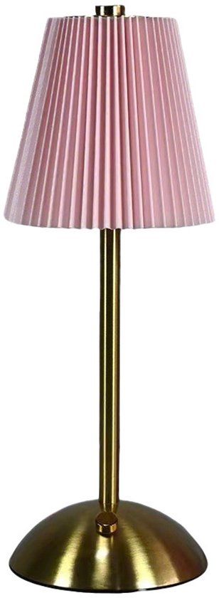 LED-bureaulamp - Kleine geplooide bureaulamp - Minimalistische nachtkastjelamp - Dimbaar - Met lampenkap - Zachte verlichting - Geschikt voor slaapkamers, woonkamers, kantoren, nachtkastjes - Roze