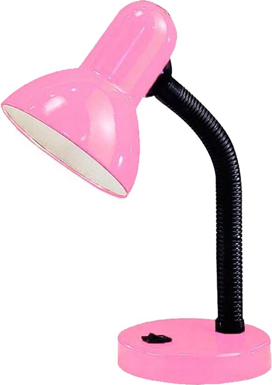 LED Bureaulamp - Velvin Brin - E27 Fitting - Aan/Uit Schakelaar - Flexibele Arm - Roze
