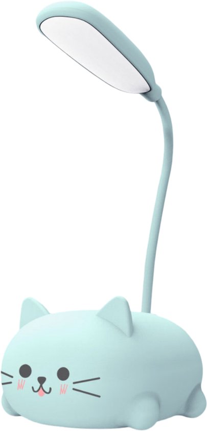LED-bureaulamp voor thuis/kantoor - Bureaulamp voor kinderen met draadloos opladen - Oogvriendelijke studielamp - Oplaadbaar via USB - Speels ontwerp - Cadeau/lamp voor studentenkamer