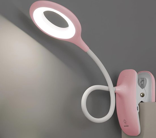 LED Clip Lamp voor Studeren en Werken - Oplaadbare Flexibele Bureaulamp met Touch Schakelaar, Nachtlampje voor Kinderen