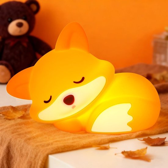 LED Fox Nachtlamp - Oplaadbaar Nachtlampje Kinderen & Baby - Schattig Fox - 2 Standen Dimbaar - Siliconen - Lampje Slaapkamer - Knijplampje - Touch lamp - Dimbaar Nachtlampjes Voor Kinderen, Baby & Volwassenen