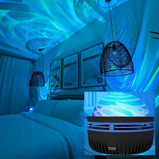 LED Galaxy Projector – Sterrenhemel Projector met Afstandsbediening – Nachtlamp – RGB Licht – Kinderkamer & Slaapkamer Decoratie van Merkloos